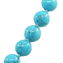 Комплект Бусы, браслет и серьги бирюза голубая (имитация), круглые 10мм, короткие 48см