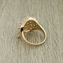 Кольцо "Аврора" фианиты "розовый кварц" и "хрусталь", размер 20