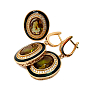 Комплект "Султан-9", султанит, покрытие под золото, размеры кольца: 17, 18, 19, 20