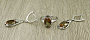 Кольцо+серьги с султанитом "Нима", покрытие родий, размер кольца 20