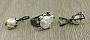 Комплект "Синьорина" жемчуг барочный, черная с золотым оправа, размер кольца 19 и 20