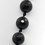 Бусы агат черный натуральный "Симметрия", круглые граненые разноразмерные 6...14мм, средние 60см 