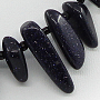Авантюрин темно-синий "Махито" (имитация), галька с бисером, бусы длиной 47см