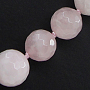 Бусы розовый кварц "Симметрия", круглые граненые разноразмерные 6...15мм, средние 68см 