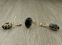 Комплект "Сэра-1", серафинит (Россия), покрытие под золото, размеры кольца: 17, 18, 19, 20