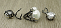 Комплект "Сеньорита" жемчуг барочный, черная с серебристым оправа, размер кольца 20