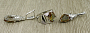 Комплект "Канопус", султанит, покрытие родий, размеры кольца: 17, 18, 19, 20
