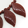 Колье коричневый авантюрин "Ева", плоские листики, короткое 45см