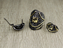 Комплект "Ивети" султанит покрытие под золото, размеры кольца: 17, 18, 19, 20