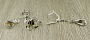 Кольцо+серьги с султанитом "Омега", покрытие родий, размер кольца 19