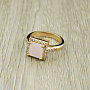 Кольцо "Фрезия" фианит "розовый кварц" размер 18