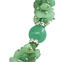Комплект Бусы, браслет и серьги "Забава" авантюрин зеленый, галька, короткие 45см