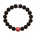 Браслет из серебра с обсидианом,эмалью