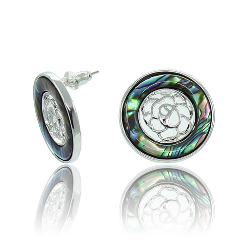 Серьги гвоздики "Эми" перламутр гелиотис