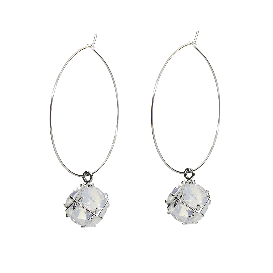 Серьги "Созвездие" камень фианит "лунный камень"