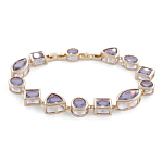 Александрит, браслет "Боярд", покрытие под золото, длина 16,5см