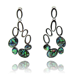 Серьги "Галатея" перламутр серый 16мм