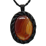 Кулон сердолик, овал в кожаной оправе 65см Кулон сердолик, овал в кожаной оправе 65см