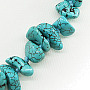 Бусы туркенит голубой, галтовка маленькая 8х13мм, короткие 45...47см