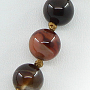 Бусы агат коричневый, круглые 8мм, короткие 46см