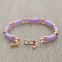 Браслет "Лилу" из фиолетовой керамики с Александритом покрытие под золото, длина 20см