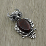 Брошь "Филин" яшма красная Брошь "Филин" яшма красная