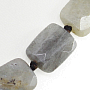 Бусы лабрадор(Мадагаскар), плоские прямоугольные бусинки 16х20мм, короткие 46см