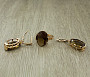 Комплект "Султан-34", султанит, покрытие под золото, размеры кольца: 17, 18, 19, 20