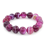 Браслет "Классика" агат малиновый 12мм, длина 18см