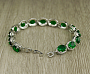 Браслет "Эвелина" фианит "изумруд", овальный