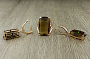 Комплект "Султан-61", султанит, покрытие под золото, размеры кольца:19
