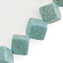 Бусы бирюза (имитация), кубики 12мм, средние 60см60см