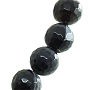 Бусы агат черный "Гало", круглые граненые 13мм, короткие 45см