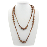 Авантюрин коричневый 6..14мм, бусы "Равновесие" длиной 140см