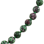 Бусы циозит (цоизит), круглые граненые 8мм, короткие 45см