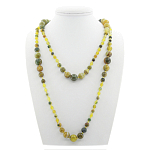 Агат желто-зеленый 6..14мм, бусы "Равновесие", длина 140см