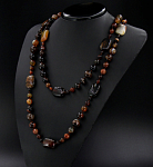 Сардоникс (Бразилия), плоские прямоугольные бусины 18x25мм, бусы "Гармония" длиной 140см