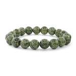 Змеевик (Серпентин) светлый 10мм, браслет "Классика" длина 17см