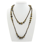 Тигровый глаз 6..14мм, бусы "Равновесие" длиной 140см