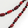 Бусы коралл красный натуральный, зерно неровное, длинные 120см