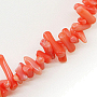 Бусы коралл оранжевый натуральный, иголочки, короткие 47см