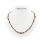 Родохрозит розовый, "Россыпь", галька разноразмерная, бусы 45..50см