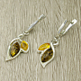 Серьги "Ветвь" янтарь темный и зеленый Серьги "Ветвь" янтарь темный и зеленый