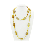 Агат желтый (Бразилия), плоские прямоугольные бусины 18x25мм, бусы "Гармония" длиной 140см