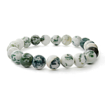 Агат моховой (Индонезия) 10мм, браслет "Классика" длина 18см