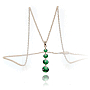 Комплект "Салют" (кулон+серьги) камень фианит "изумруд" 