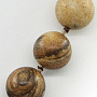 Бусы яшма древесная, круглые 12мм, короткие 49см