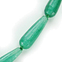 Кварц зеленый, капли граненые 8x25 "Мерси", бусы длиной 48см