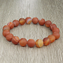 Браслет "Классика" из натурального матово-оранжевого агата диаметром 10мм