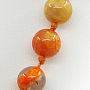 Бусы агат оранжевый, круглые 8мм, короткие 47см